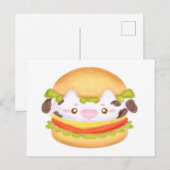 愛らしい牛ハンバーガー ポストカード (正面/裏面)