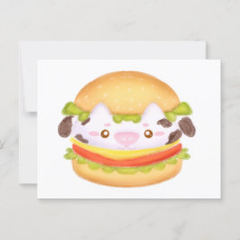 愛らしい牛ハンバーガー ポストカード