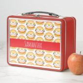 愛らしい牛ハンバーガー メタルランチボックス (インサイチュ)