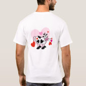 愛らしい牛ハート Tシャツ (裏面)