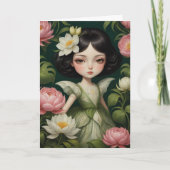 愛らしい牡丹フラワーフェアリーすべての行事 カード (正面)