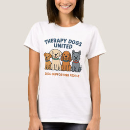 愛らしい犬たちと女性のサポートTシャツ Tシャツ