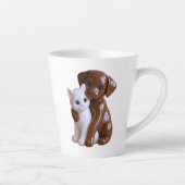 愛らしい犬と猫のイラスト カフェラテマグ (右)