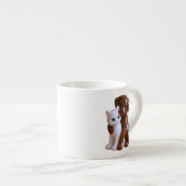 愛らしい犬と猫のモーメント エスプレッソカップ (正面右)