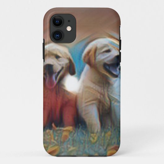 愛らしい犬のアートワーク Case-Mate iPhoneケース (裏面)