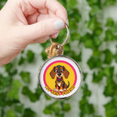 愛らしい犬のイラストレーション キーホルダー (手)