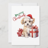 愛らしい犬のクリスマスカード シーズンカード (正面)