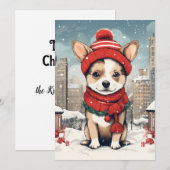 愛らしい犬のクリスマス ポストカード (正面/裏面)