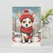 愛らしい犬のクリスマス ポストカード (スタンド正面)