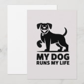 愛らしい犬のシルエットデザイン「愛犬が私の人生を走る」アート シーズンカード (正面/裏面)