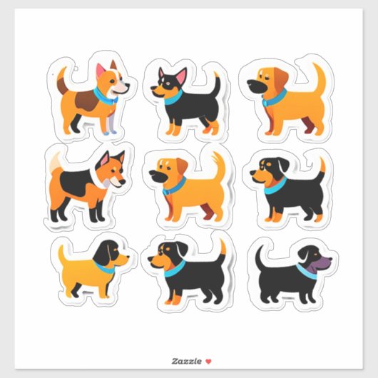 愛らしい犬のセット シール (シート)