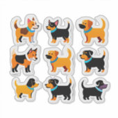 愛らしい犬のセット シール (正面)