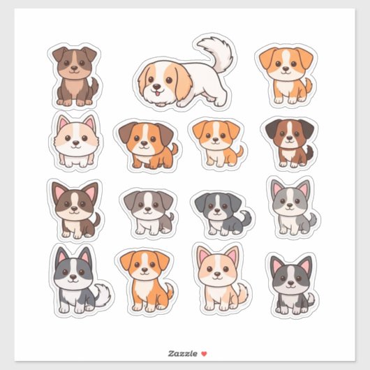 愛らしい犬のセット シール (シート)