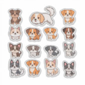 愛らしい犬のセット シール (正面)