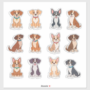 愛らしい犬のセット シール