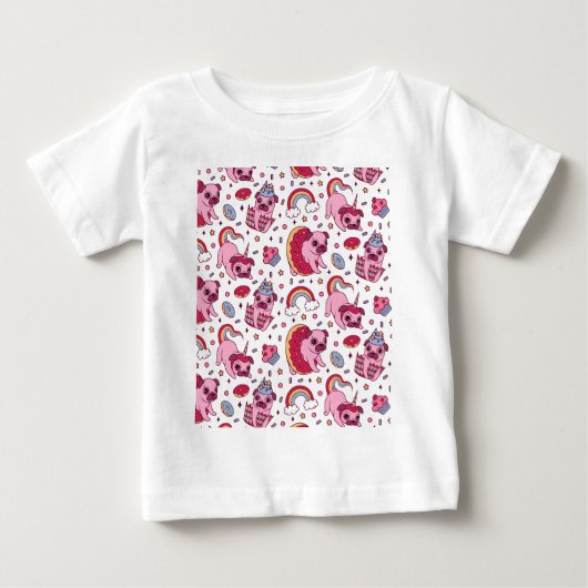 愛らしい犬のデザイン　犬好きな方に ベビーTシャツ (正面)