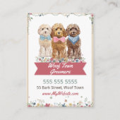 愛らしい犬のトリマーロイヤリティカード 名刺 (裏面)