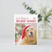 愛らしい犬のホリデーカード – 愛、キス&休日 シーズンポストカード (スタンド正面)