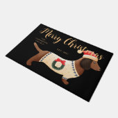 愛らしい犬の家族の名前モダンクラシックブラックラップ ドアマット (アングル)