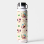 愛らしい犬の柄 ウォーターボトル (背面)