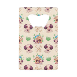 愛らしい犬の柄 クレジットカード栓抜き