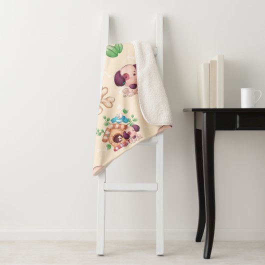 愛らしい犬の柄 シェルパブランケット (インサイチュ)