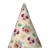 愛らしい犬の柄 パーティーハット (右)