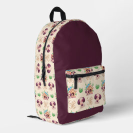 愛らしい犬の柄 プリントバックパック