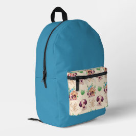 愛らしい犬の柄 プリントバックパック