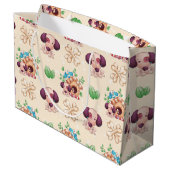 愛らしい犬の柄 ラージペーパーバッグ (裏面アングル)