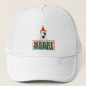 愛らしい犬の聖降誕祭お目出とう！ キャップ (正面)