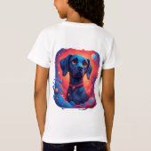 愛らしい犬の肖像画 Tシャツ (裏面)