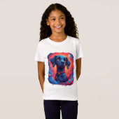 愛らしい犬の肖像画 Tシャツ (正面フル)