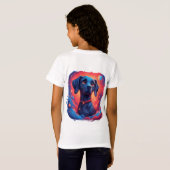 愛らしい犬の肖像画 Tシャツ (裏面フル)