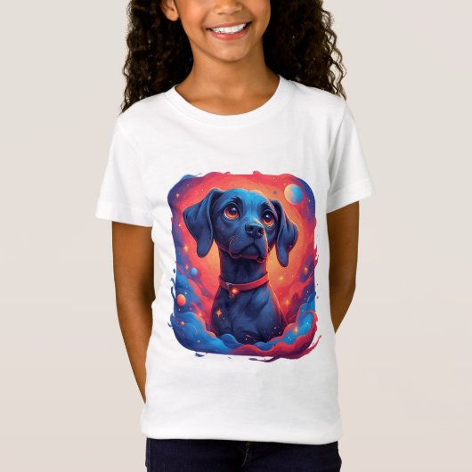 愛らしい犬の肖像画 Tシャツ (正面)
