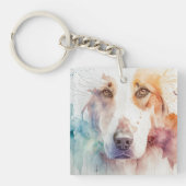 愛らしい犬の肖像 キーホルダー (正面)