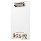 愛らしい犬の花の冠、水色の白 クリップボード (左)