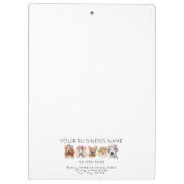 愛らしい犬の花の冠、水色の白 クリップボード (裏面)