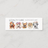 愛らしい犬の花の冠、水色の白 ロイヤリティカード (正面)