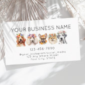 愛らしい犬の花の冠、水色の白 名刺