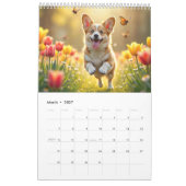 愛らしい犬の1年 カレンダー (3月 2027)