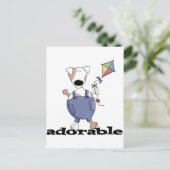 愛らしい犬のTシャツおよびギフト ポストカード (スタンド正面)