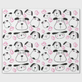 愛らしい犬をテーマにしたパターンデザイン ラッピングペーパー (フラット)