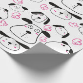 愛らしい犬をテーマにしたパターンデザイン ラッピングペーパー (角)