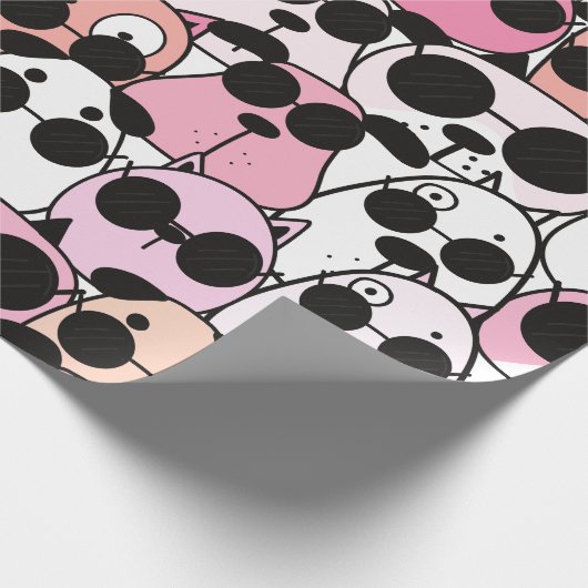 愛らしい犬をテーマにしたパターンデザイン ラッピングペーパー (角)