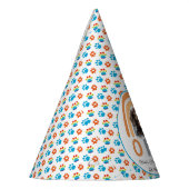 愛らしい犬レインボーウォーターカラー1歳の誕生日パーティー パーティーハット (左)