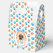 愛らしい犬レインボーウォーターカラー1歳の誕生日パーティー フェイバーボックス (オープン)