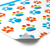 愛らしい犬レインボーウォーターカラー1歳の誕生日パーティー ポスター (角)