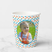 愛らしい犬レインボーウォーターカラー1歳の誕生日パーティー 紙コップ (裏面)