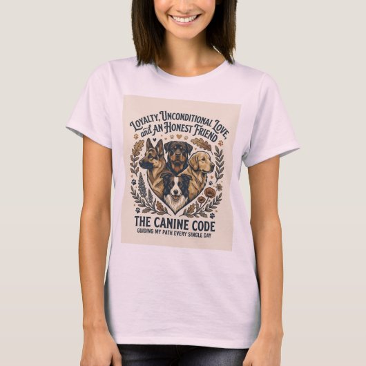 愛らしい犬好き女子のための美しいTシャツ Tシャツ (正面)